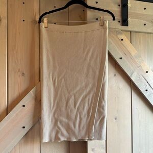 Abercrombie & Fitch Beige Ribbed Midi Skirt